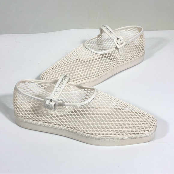 Loeffler Randall Shoes - Loeffler Randall Cream Mesh Loafers